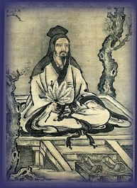 Confucius, Japanese silk painting