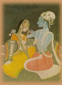 Radha and Krishna, Indian miniature